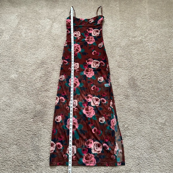 Olivaceous Strapless Brown Floral Maxi Dress - Picture 6 of 11